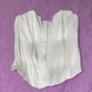 Zara White Strapless Women's Corset Top